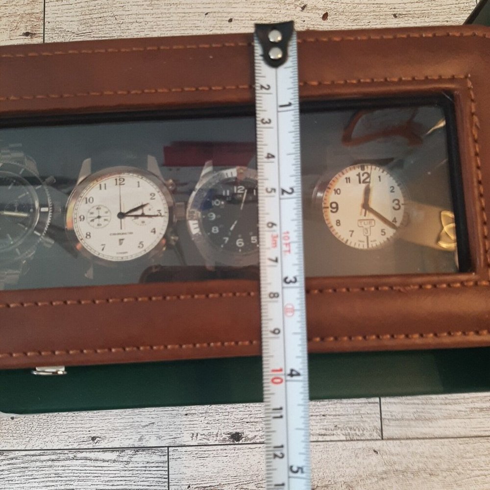 6 Piece Watch Case Woodburry Brown New in Box - Picture 13 of 14